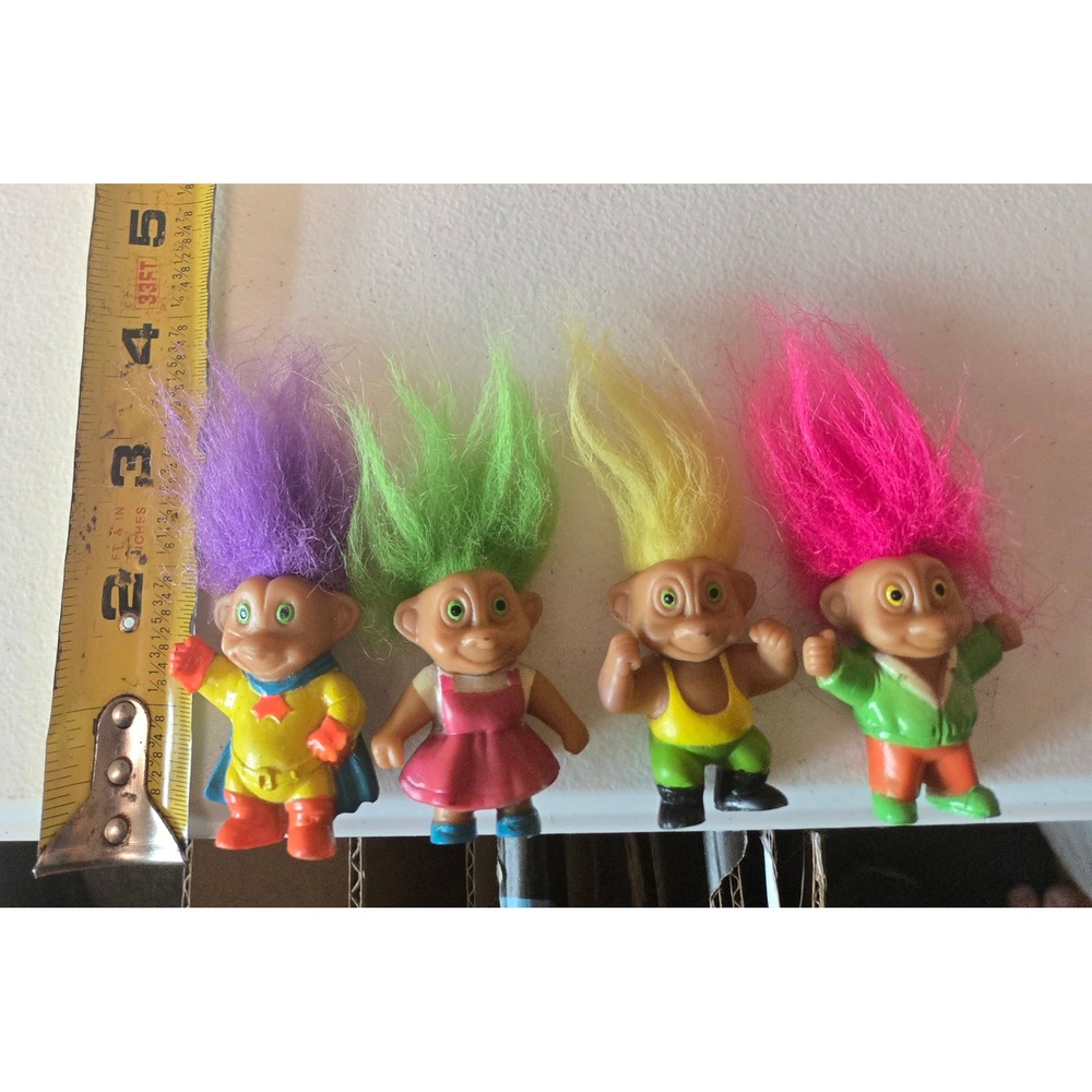 Vintage‎ Mini Troll Doll Lot 4 China Molded Outfit 90s Toy Figures